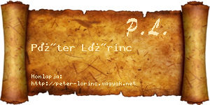Péter Lőrinc névjegykártya